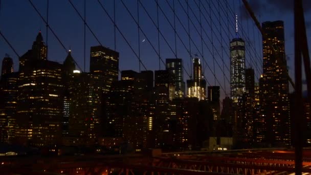 曼哈顿布鲁克林大桥 — 图库视频影像