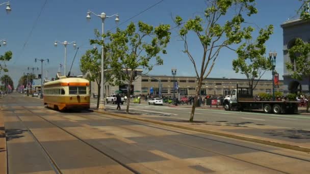 Сан-Франциско вулиці з трамваїв — стокове відео