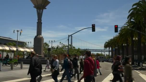 Переполненный перекресток Лос-Анджелеса — стоковое видео