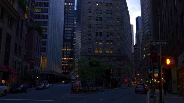 Manhattan paisagem urbana da cidade à noite — Vídeo de Stock