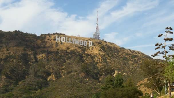 Berömda hollywood-skylten — Stockvideo