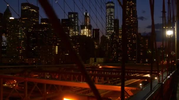 Manhattan Brooklyn Bridge — Vídeo de Stock