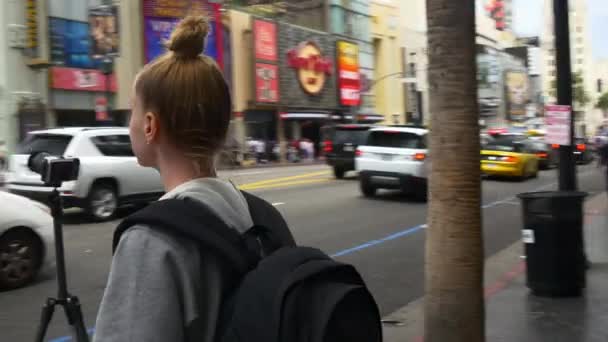 Cruce abarrotado de los angeles — Vídeo de stock