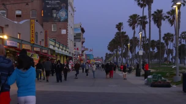 Толпа людей на Венецианском пляже — стоковое видео