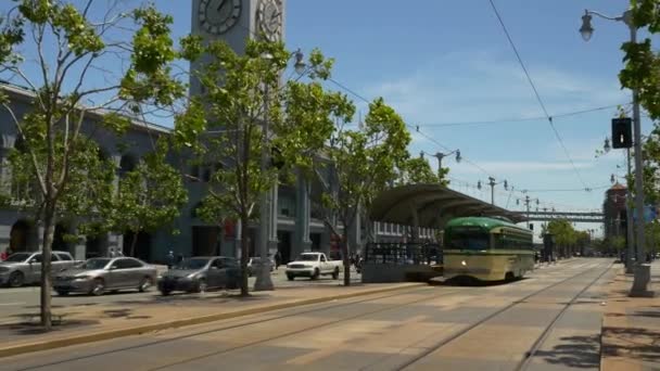 Calles san francisco con tranvías — Vídeos de Stock