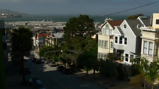 San francisco kruispunt straat verkeer — Stockvideo