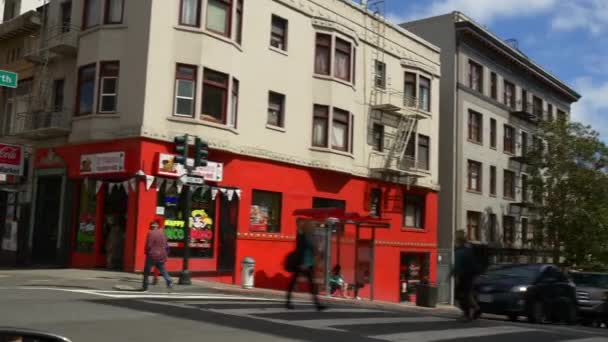 サンフランシスコの交差点交通 — ストック動画