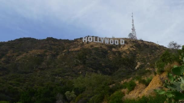 Beroemde hollywood sign — Stockvideo