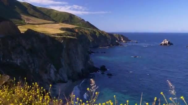 Kalifornie pobřeží podél Big Sur — Stock video