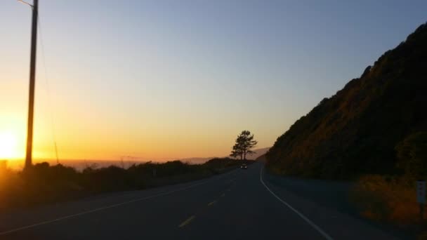 Podróż samochodem wzdłuż wybrzeża Kalifornii — Wideo stockowe