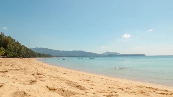 Phuket eiland zomer dag beroemde strand kust panorama 4 k tijd vervallen thailand — Stockvideo