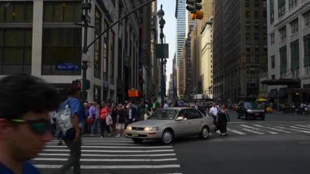 Manhattan Times calle cuadrada — Vídeo de stock
