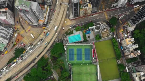 Panorama Aéreo Diurno Ciudad Hong Kong — Vídeo de stock
