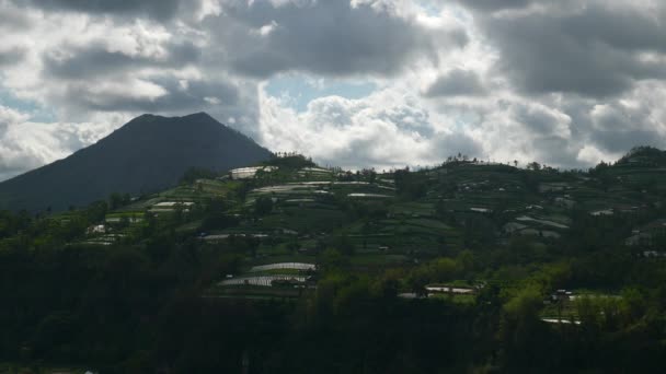 Beroemde Vulkaan Panorama Met Meer Heuvel Top Indonesië Bali Eiland — Stockvideo