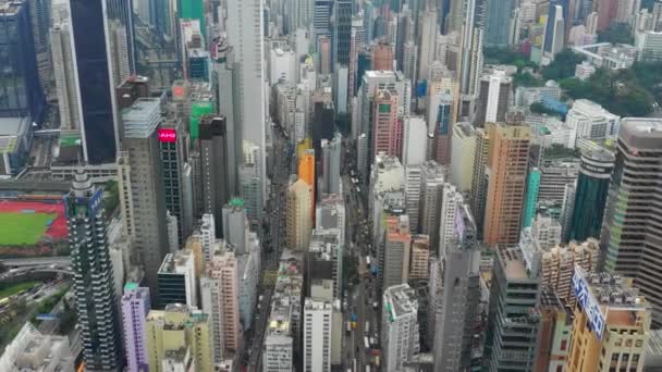 Дневная Воздушная Панорама Гонконга — стоковое видео