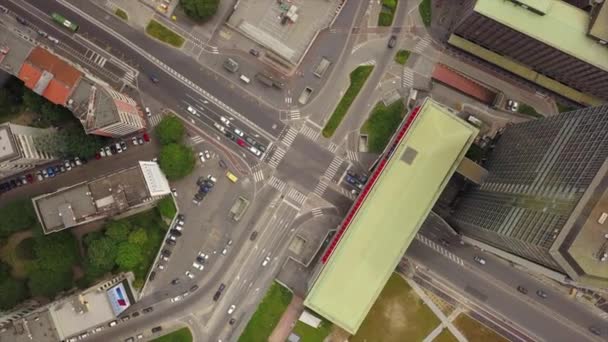 Aerial View City Traffic Crossroad Milan City Italy — Stock Video