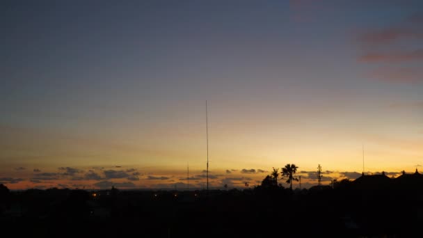 Vista Atardecer Los Tejados Sanur Isla Bali Indonesia — Vídeo de stock