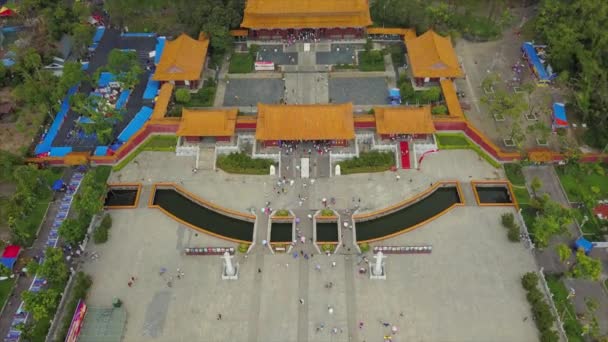 Luchtfoto Van Beroemde Nuanming Park Zhuhai Stad China — Stockvideo