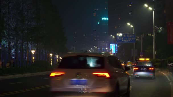 青岛市城市交通夜间照明 — 图库视频影像
