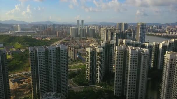 Zhuhai Paesaggio Urbano Con Condomini Vista Aerea Nella Giornata Sole — Video Stock