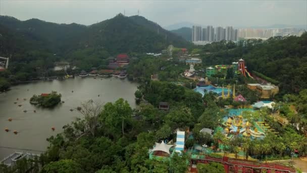 Αεροφωτογραφία Του Διάσημου Nuanming Πάρκο Στην Πόλη Zhuhai Κίνα — Αρχείο Βίντεο