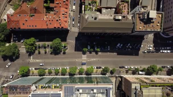 Вид Воздуха Центр Города Милане Италия — стоковое видео