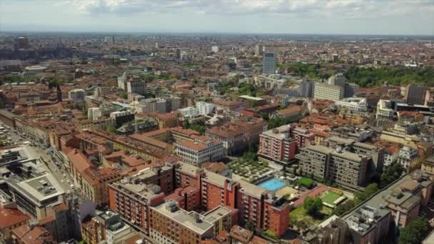 Αεροφωτογραφία Της Downtown District Στο Μιλάνο Ιταλία — Αρχείο Βίντεο