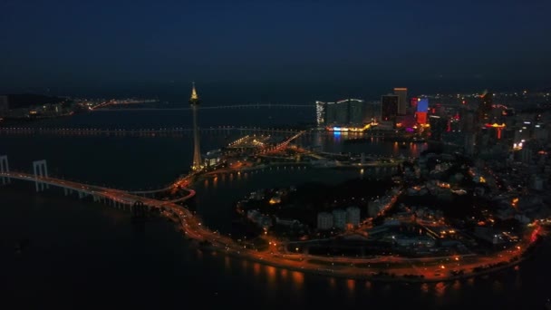 Vista Aérea Paisagem Urbana Com Beira Mar Cidade Zhuhai China — Vídeo de Stock