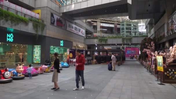 Hora Del Día Changsha Centro Comercial Ciudad Atrio Cámara Lenta — Vídeo de stock