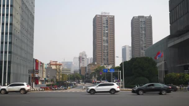 Dag Tid Changsha Centrum Trafik Gata Slow Motion Panorama Porslin — Stockvideo