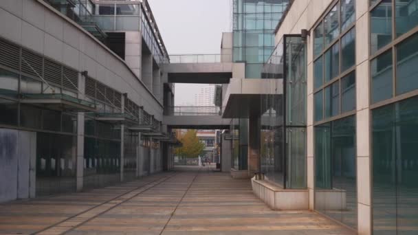 Bahía Marina Ciudad Jalá Qingdao Abandonado Centro Comercial Exterior Cámara — Vídeo de stock