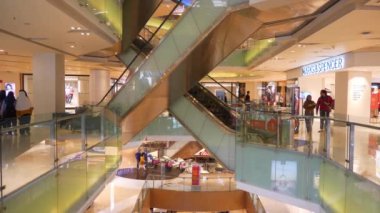 Jakarta City, Endonezya 'daki ünlü alışveriş merkezi, panoramik manzara, 4k 