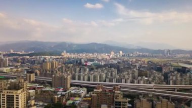 Taipei, Tayvan, 4k, zaman atlamalı şehir manzaralı hava manzarası. 