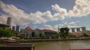 Riverside tekne iskelesi, Singapur, 4k, zaman aşımı.  