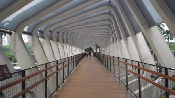 Famoso Puente Peatonal Ciudad Yakarta Indonesia Panorama — Vídeos de Stock