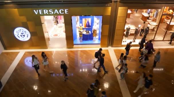 Interior Lotado Shopping Famoso Cidade Cingapura Panorama — Vídeo de Stock