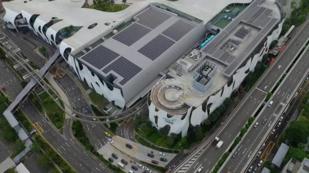 Panorama Aéreo Del Famoso Centro Comercial Isla Sentosa Ciudad Singapur — Vídeos de Stock