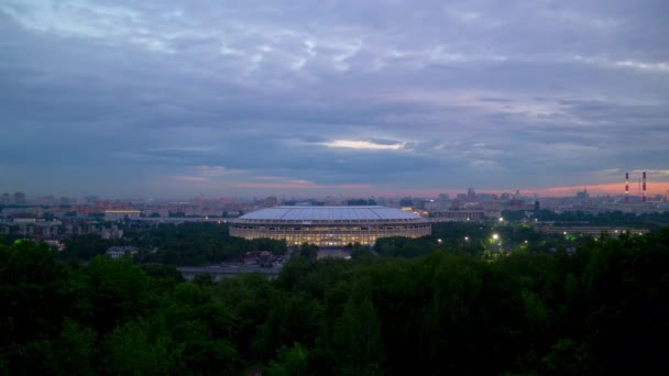 Panoramiczny Widok Stadion Lużniki Miasto Moskwa Rosja Upływ Czasu — Wideo stockowe