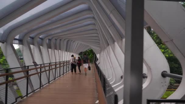 Famoso Puente Peatonal Ciudad Yakarta Indonesia Panorama — Vídeo de stock