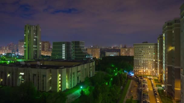 Avstånd Syn Mosko Stad Flod Arkitektur Stadsbilden Panorama Ryssland Tidsförskjutning — Stockvideo