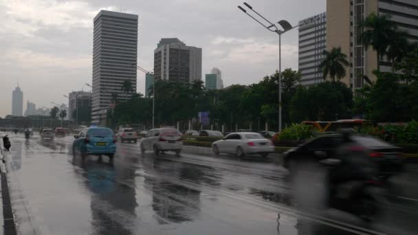 Street Trafik Jakarta Stad Indonesien Dagtid — Stockvideo
