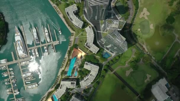 Panorama Udara Kompleks Apartemen Pulau Sentosa Kota Singapura — Stok Video