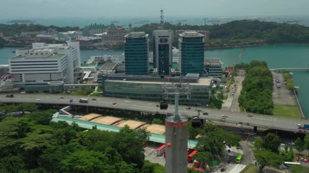 Funicular Road Station District Park Sentosa Island Singapore City Εναέρια — Αρχείο Βίντεο