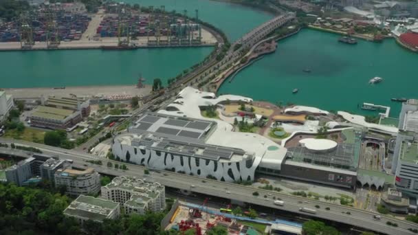 Letecké Panorama Známého Obchoďáku Ostrově Sentosa Singapur — Stock video