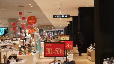 Jakarta City, Endonezya 'daki ünlü alışveriş merkezi, panoramik manzara, 4k 