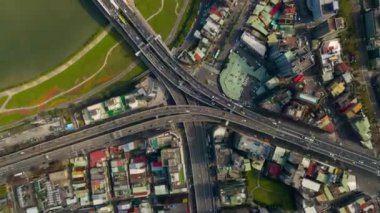 Taipei, Tayvan, 4k, zaman atlamalı şehir manzaralı hava manzarası. 