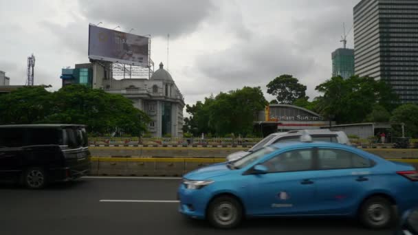 Tráfico Callejero Ciudad Yakarta Indonesia Vista Diurna — Vídeo de stock