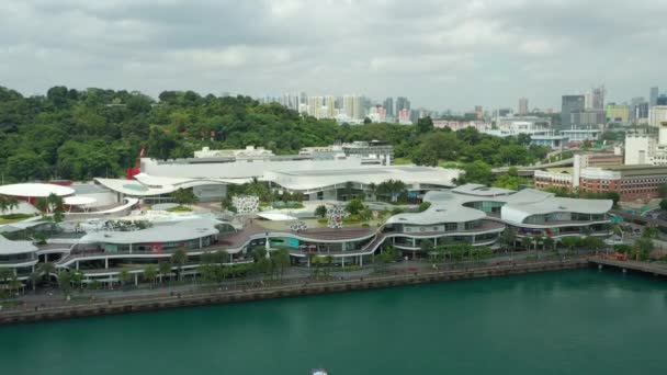 Aerial Panorama Mal Terkenal Pulau Sentosa Singapura Kota — Stok Video