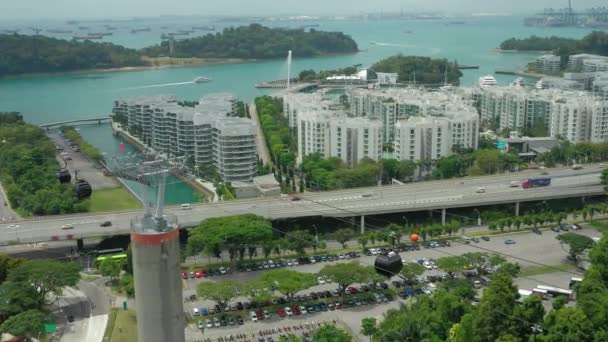 新加坡Sentosa岛公寓建筑群的空中全景 — 图库视频影像
