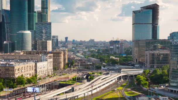 莫斯科城市景观 屋顶全景 俄罗斯 时间差 — 图库视频影像